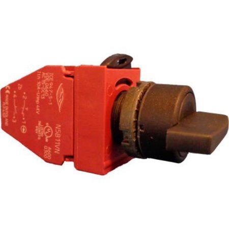 SPRINGER CONTROLS CO Springer Controls, 3-Position Selector w/ Contacts, 1-0-2, Spring Returns to 0, BLACK N5XSVZ3N22